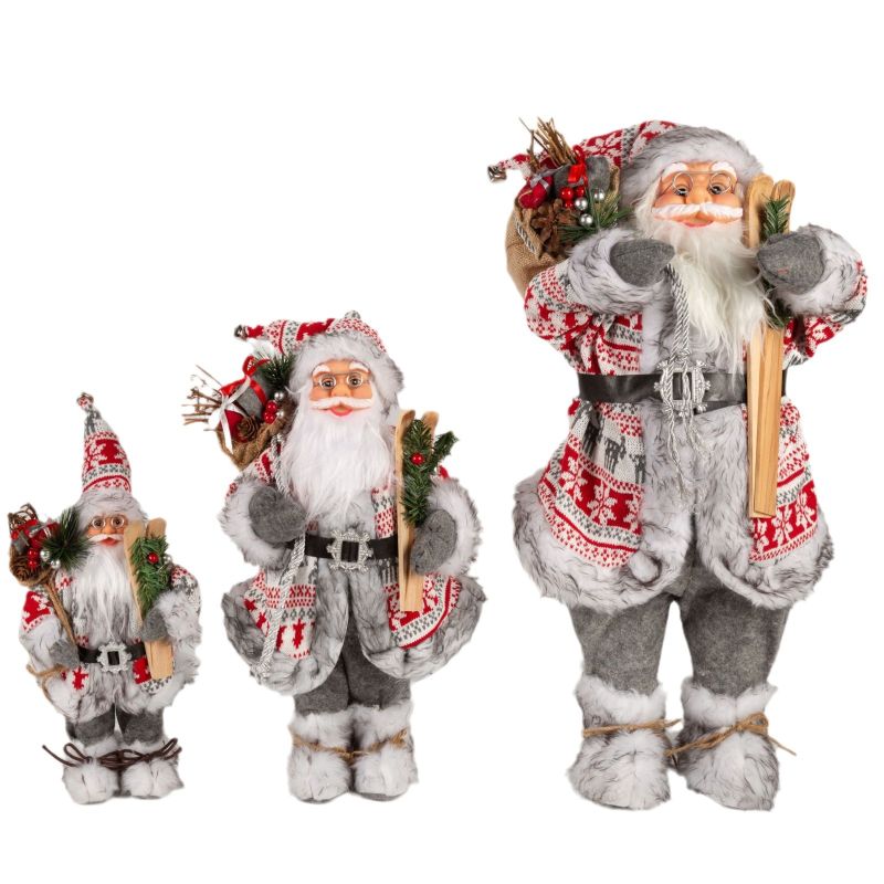 Christmas,White Plush Santa Claus - Christmas Decoration